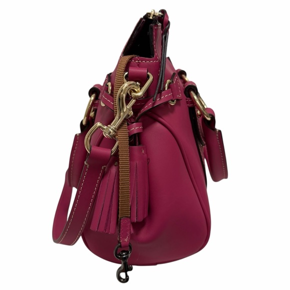 Dooney & Bourke Solid Hot Pink Leather Satchel Handbag - Picture 4 of 9